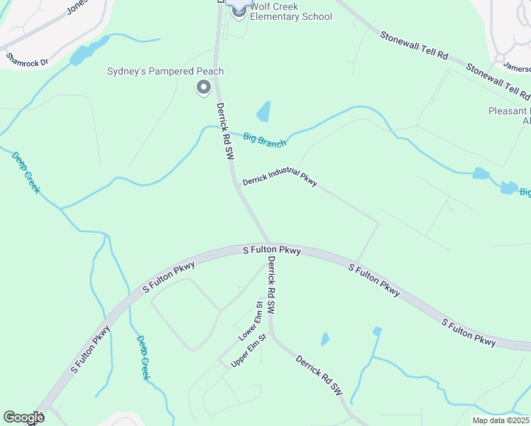 map of restaurants, bars, coffee shops, grocery stores, and more near 4660 Derrick Road Southwest in College Park