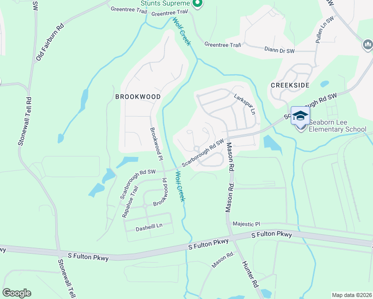 map of restaurants, bars, coffee shops, grocery stores, and more near 105 Prattling Court in Atlanta