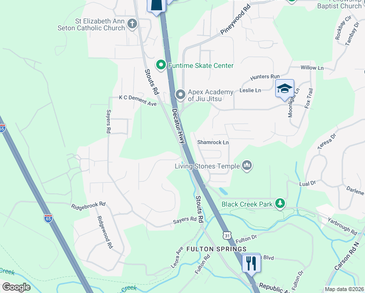 map of restaurants, bars, coffee shops, grocery stores, and more near 3524 Decatur Highway in Fultondale