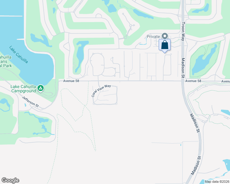map of restaurants, bars, coffee shops, grocery stores, and more near Coral View Way in La Quinta