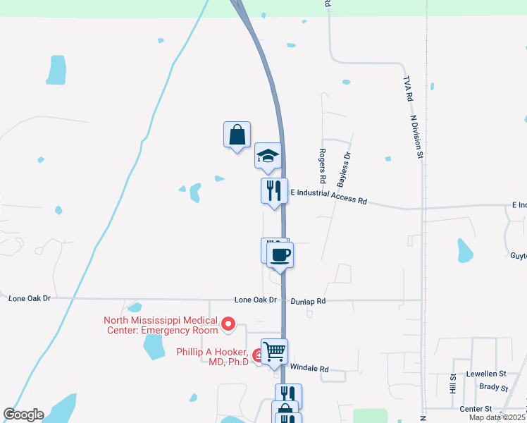 map of restaurants, bars, coffee shops, grocery stores, and more near 1299 Barksdale Drive in West Point
