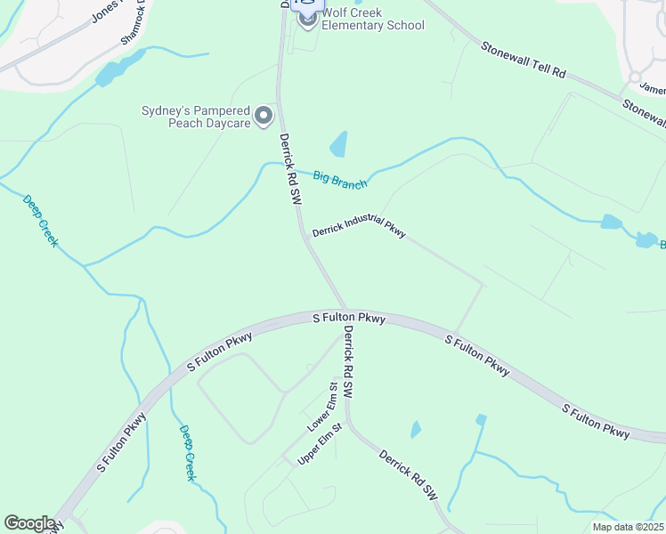 map of restaurants, bars, coffee shops, grocery stores, and more near 4660 Derrick Road Southwest in College Park