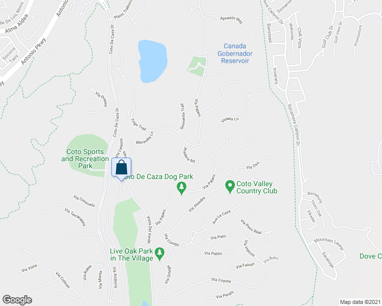 map of restaurants, bars, coffee shops, grocery stores, and more near 31632 Trigo Trail in Coto de Caza