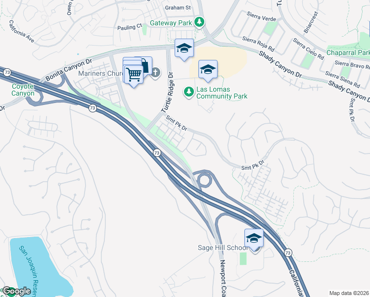 map of restaurants, bars, coffee shops, grocery stores, and more near 225 Lonetree in Irvine