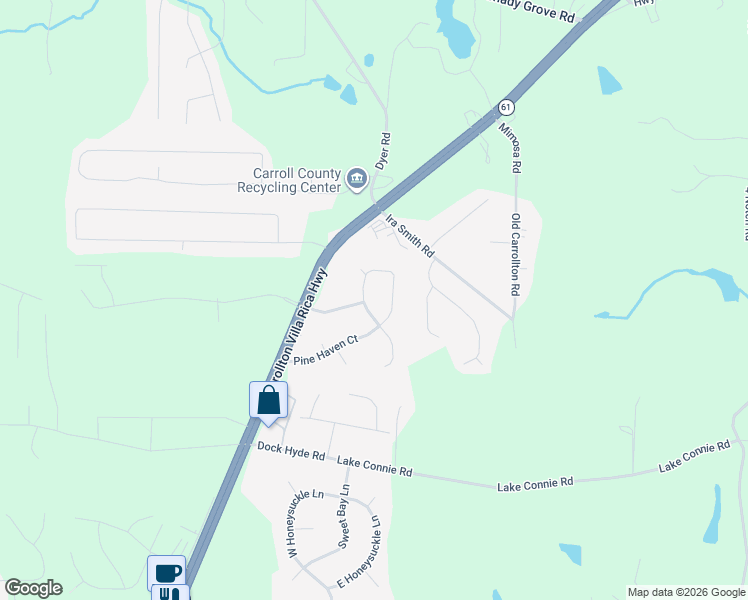 map of restaurants, bars, coffee shops, grocery stores, and more near 180 Pine Haven Dr in Carrollton