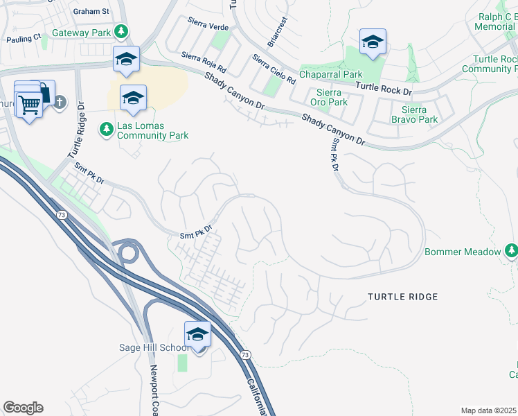 map of restaurants, bars, coffee shops, grocery stores, and more near 21 Castlerock in Irvine
