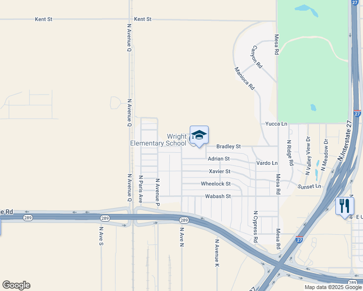 map of restaurants, bars, coffee shops, grocery stores, and more near 1299 North Avenue L in Lubbock