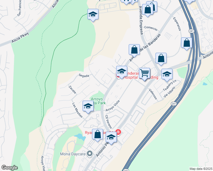 map of restaurants, bars, coffee shops, grocery stores, and more near 2 Berlamo in Rancho Santa Margarita