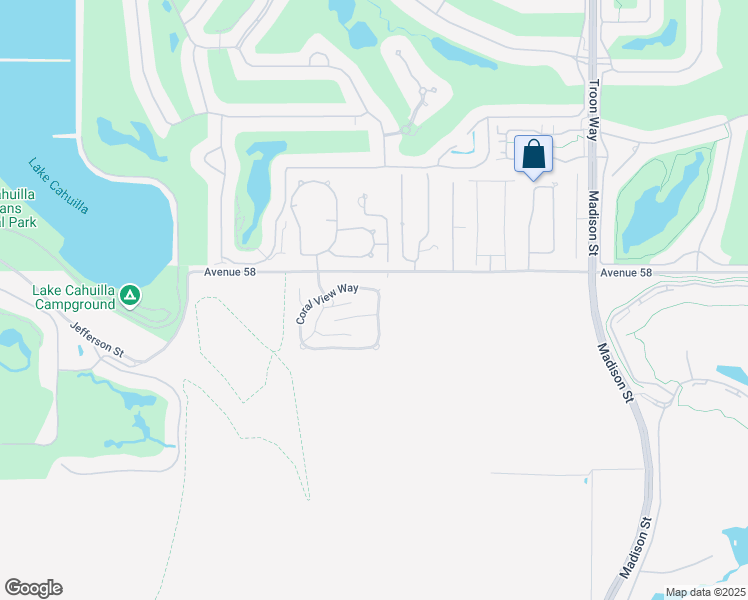 map of restaurants, bars, coffee shops, grocery stores, and more near 58260 Aragon Way in La Quinta