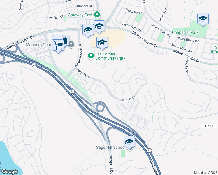 map of restaurants, bars, coffee shops, grocery stores, and more near 28 Summit Park in Irvine
