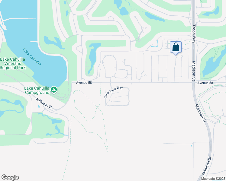 map of restaurants, bars, coffee shops, grocery stores, and more near Coral View Way in La Quinta