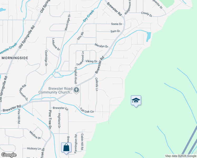 map of restaurants, bars, coffee shops, grocery stores, and more near 1645 Celinda Lane in Birmingham