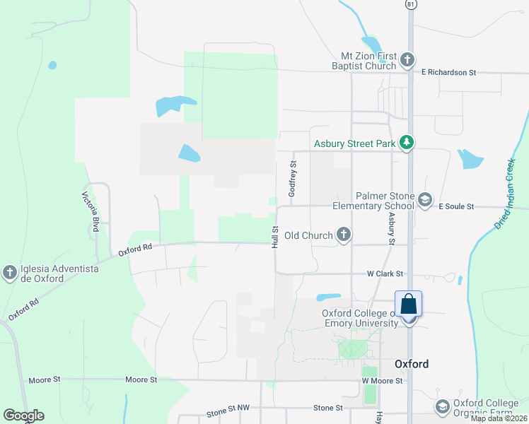 map of restaurants, bars, coffee shops, grocery stores, and more near 1115 Hull Street in Oxford
