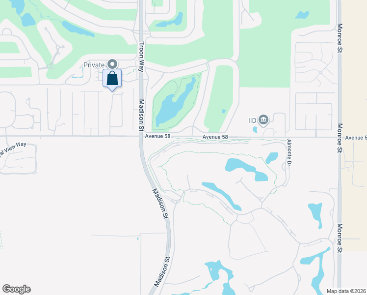 map of restaurants, bars, coffee shops, grocery stores, and more near 58186 Aracena in La Quinta