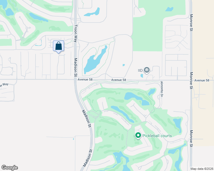 map of restaurants, bars, coffee shops, grocery stores, and more near 58138 Aracena in La Quinta