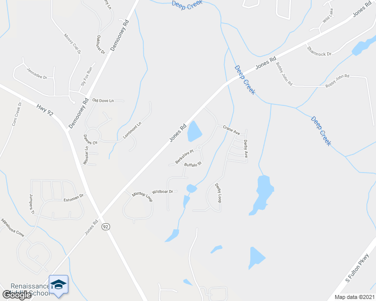 map of restaurants, bars, coffee shops, grocery stores, and more near 419 Berkshire Place in Fairburn