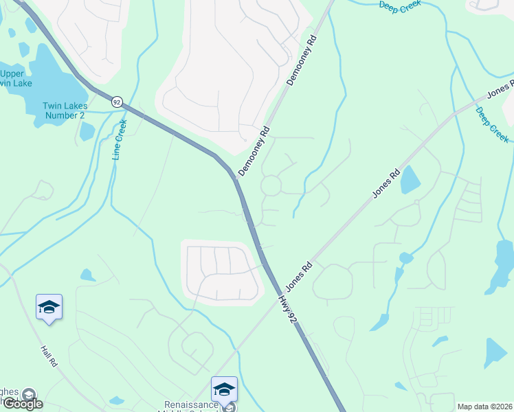 map of restaurants, bars, coffee shops, grocery stores, and more near 4777 Winstar Lane in Fairburn