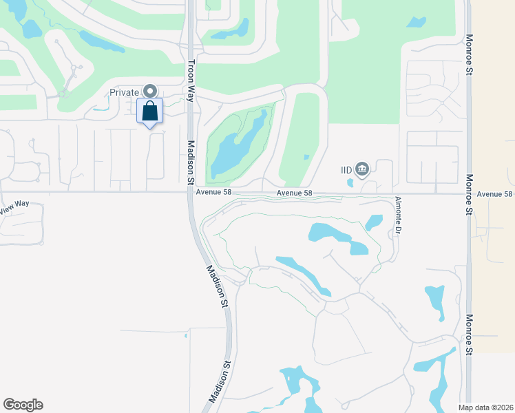 map of restaurants, bars, coffee shops, grocery stores, and more near 58170 Aracena in La Quinta