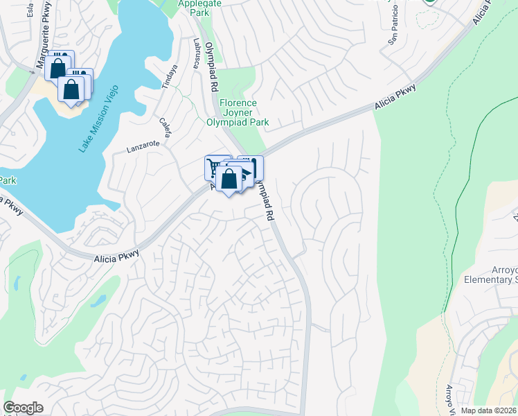map of restaurants, bars, coffee shops, grocery stores, and more near 28423 Alava in Mission Viejo