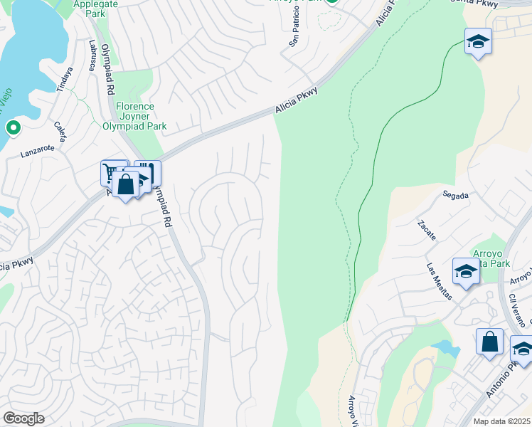 map of restaurants, bars, coffee shops, grocery stores, and more near 23046 Stoneridge in Mission Viejo