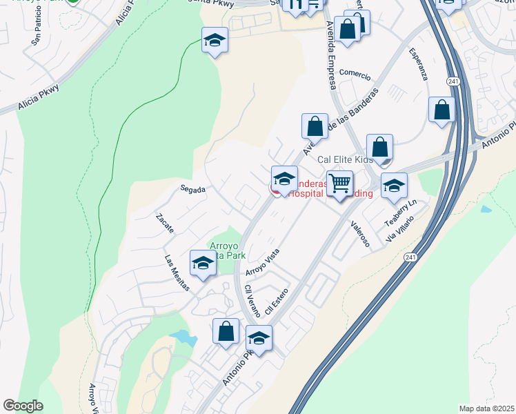 map of restaurants, bars, coffee shops, grocery stores, and more near 15 Berlamo in Rancho Santa Margarita