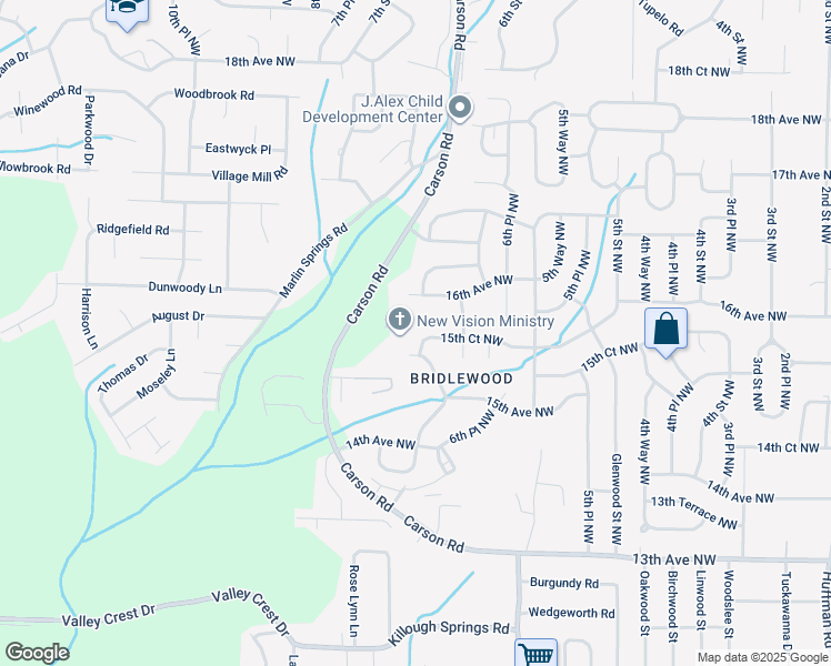 map of restaurants, bars, coffee shops, grocery stores, and more near 660 15th Court Northwest in Center Point