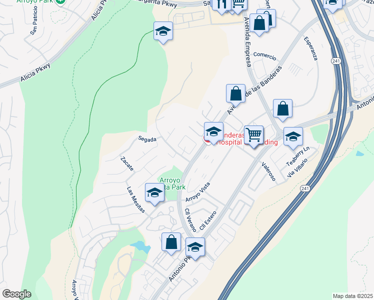 map of restaurants, bars, coffee shops, grocery stores, and more near 2 Berlamo in Rancho Santa Margarita