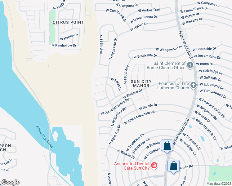 map of restaurants, bars, coffee shops, grocery stores, and more near 11035 West Fargo Drive in Sun City
