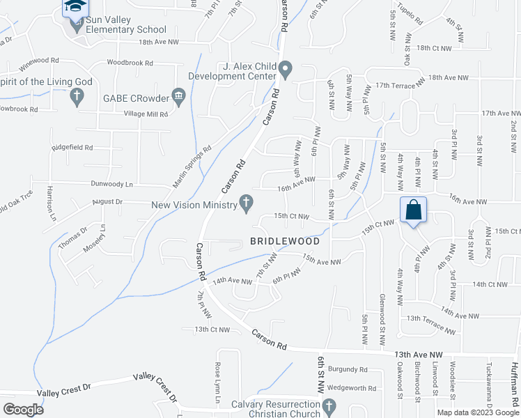map of restaurants, bars, coffee shops, grocery stores, and more near 656 15th Court Northwest in Center Point