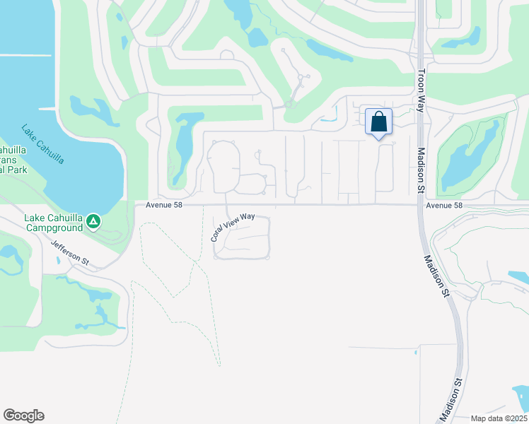 map of restaurants, bars, coffee shops, grocery stores, and more near 58085 Coral View Way in La Quinta
