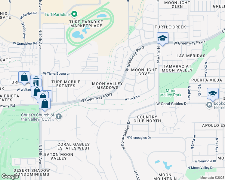 map of restaurants, bars, coffee shops, grocery stores, and more near in Phoenix