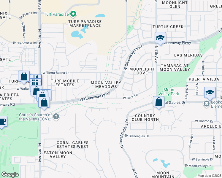 map of restaurants, bars, coffee shops, grocery stores, and more near in Phoenix