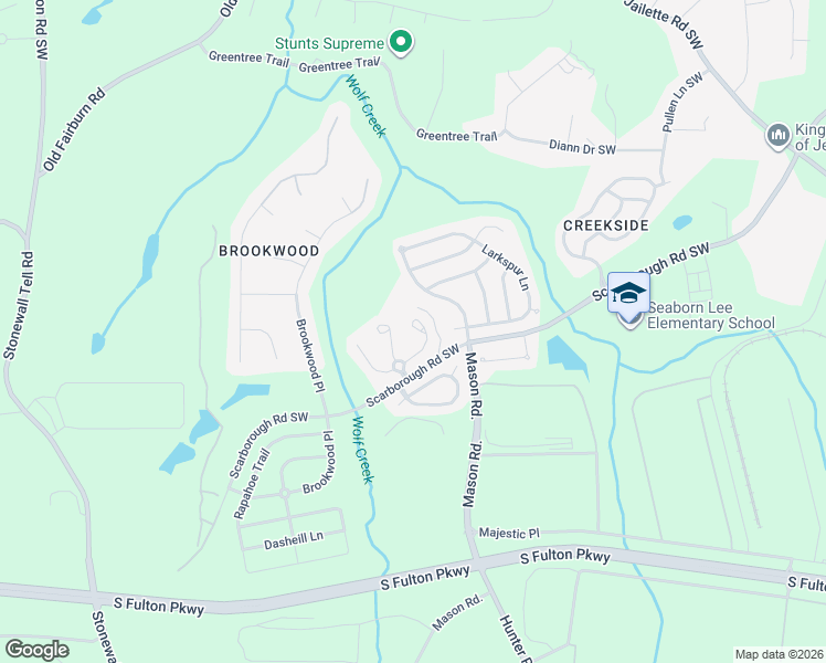 map of restaurants, bars, coffee shops, grocery stores, and more near 724 Outlook Way in Atlanta