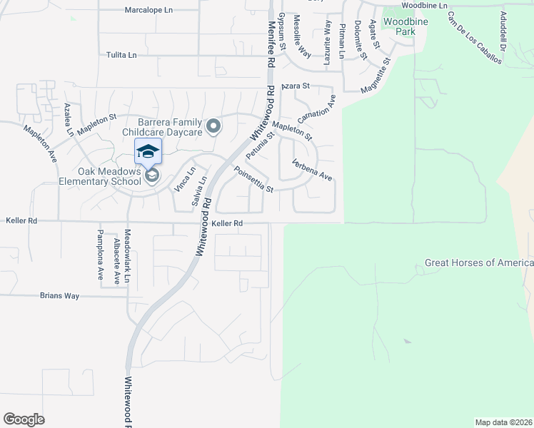 map of restaurants, bars, coffee shops, grocery stores, and more near 33980 Petunia Street in Murrieta
