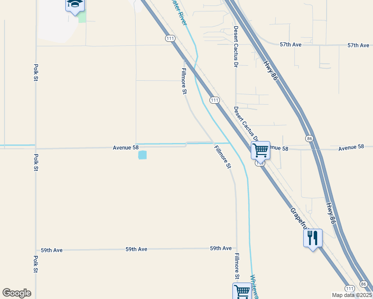 map of restaurants, bars, coffee shops, grocery stores, and more near in Thermal