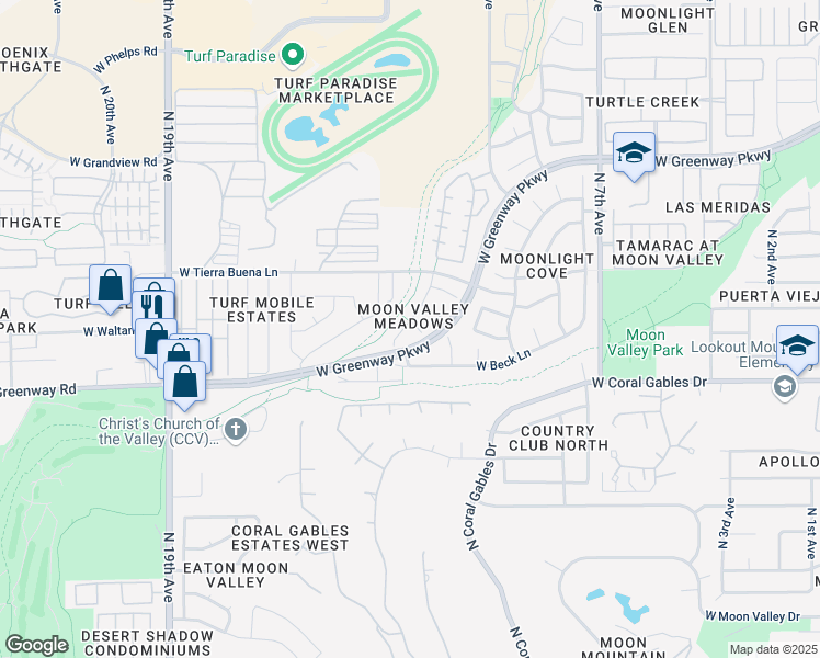 map of restaurants, bars, coffee shops, grocery stores, and more near 1215 West Betty Elyse Lane in Phoenix