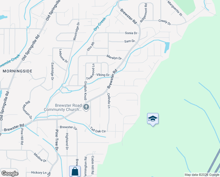 map of restaurants, bars, coffee shops, grocery stores, and more near 1645 Celinda Lane in Birmingham
