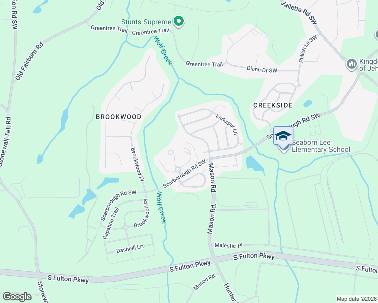 map of restaurants, bars, coffee shops, grocery stores, and more near 709 Outlook Way in Atlanta