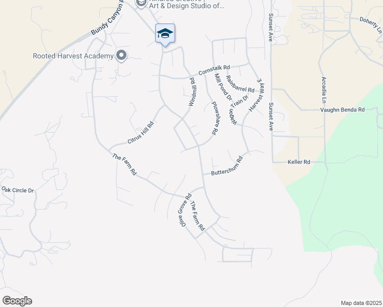 map of restaurants, bars, coffee shops, grocery stores, and more near 33985 Harvest Way in Wildomar