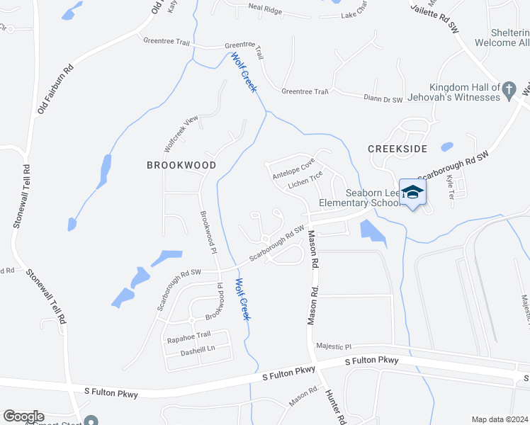 map of restaurants, bars, coffee shops, grocery stores, and more near 748 Outlook Way in Atlanta