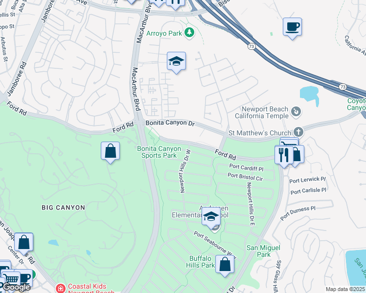 map of restaurants, bars, coffee shops, grocery stores, and more near 1736 Port Sheffield Place in Newport Beach