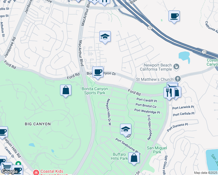 map of restaurants, bars, coffee shops, grocery stores, and more near 1736 Port Sheffield Place in Newport Beach
