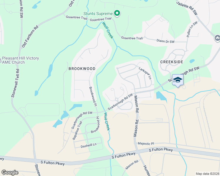 map of restaurants, bars, coffee shops, grocery stores, and more near 504 Inkberry Drive in Atlanta