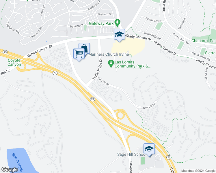 map of restaurants, bars, coffee shops, grocery stores, and more near 229 Coral Rose in Irvine