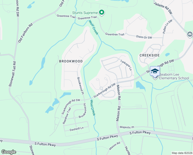 map of restaurants, bars, coffee shops, grocery stores, and more near 505 Inkberry Drive in Atlanta