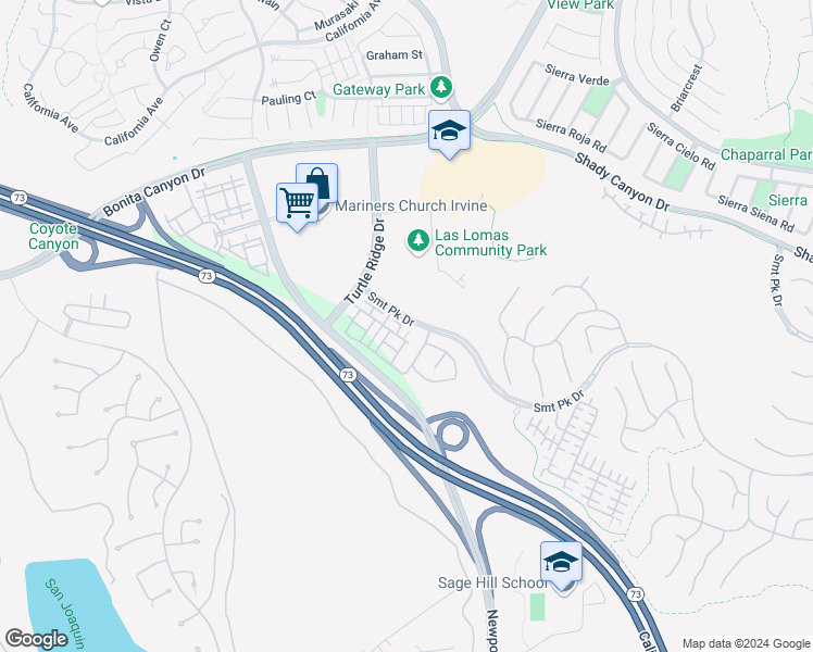 map of restaurants, bars, coffee shops, grocery stores, and more near 229 Coral Rose in Irvine