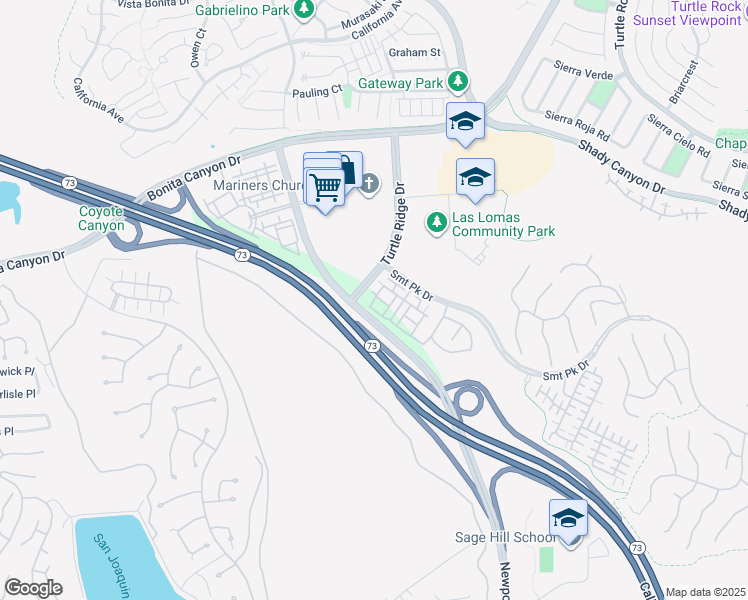 map of restaurants, bars, coffee shops, grocery stores, and more near 125 Danbrook in Irvine