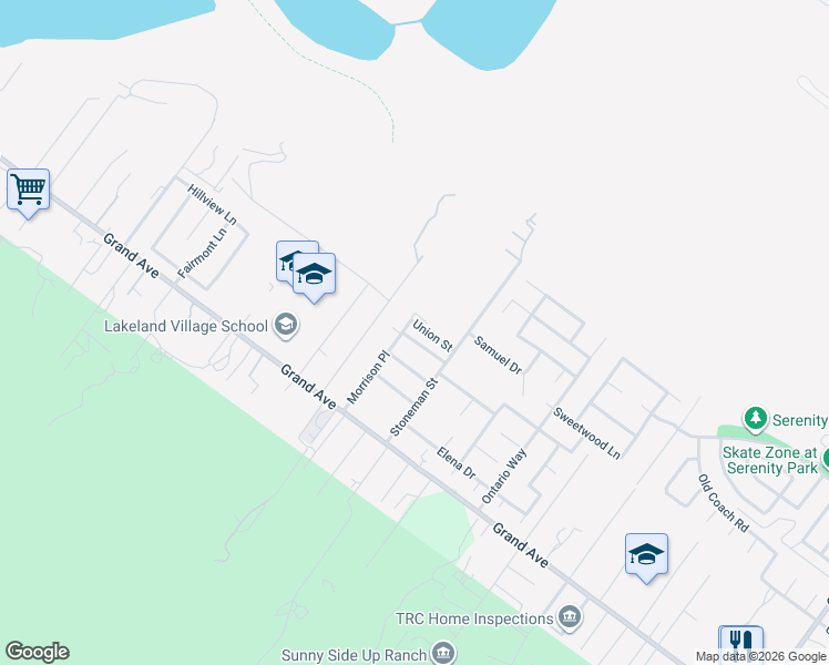 map of restaurants, bars, coffee shops, grocery stores, and more near 18988 Reindeer Drive in Lake Elsinore