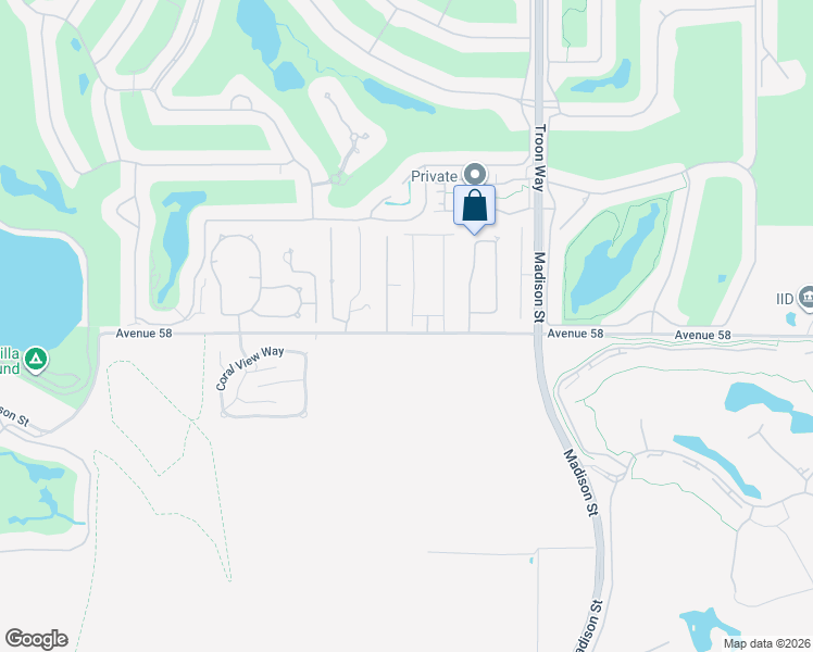 map of restaurants, bars, coffee shops, grocery stores, and more near 57965 Santo Thomas in La Quinta