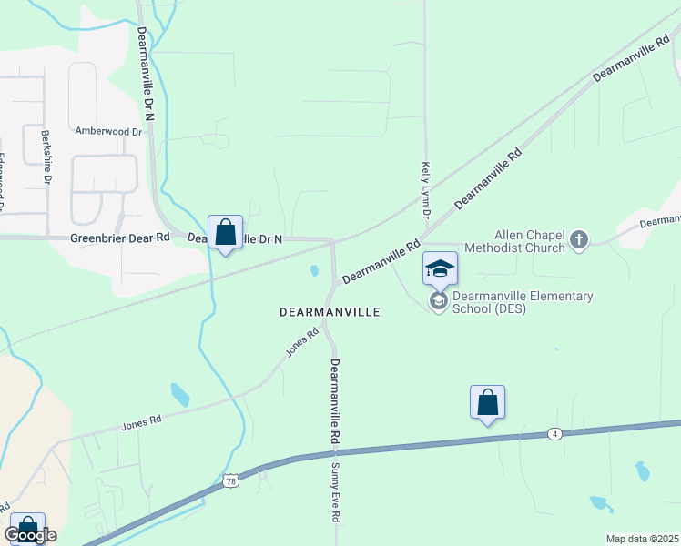 map of restaurants, bars, coffee shops, grocery stores, and more near 32 Dearmanville Drive North in Anniston